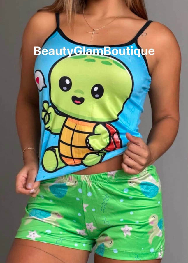 PIJAMA - TORTUGA BEBÉ PANTALÓN CORTO 🐢
