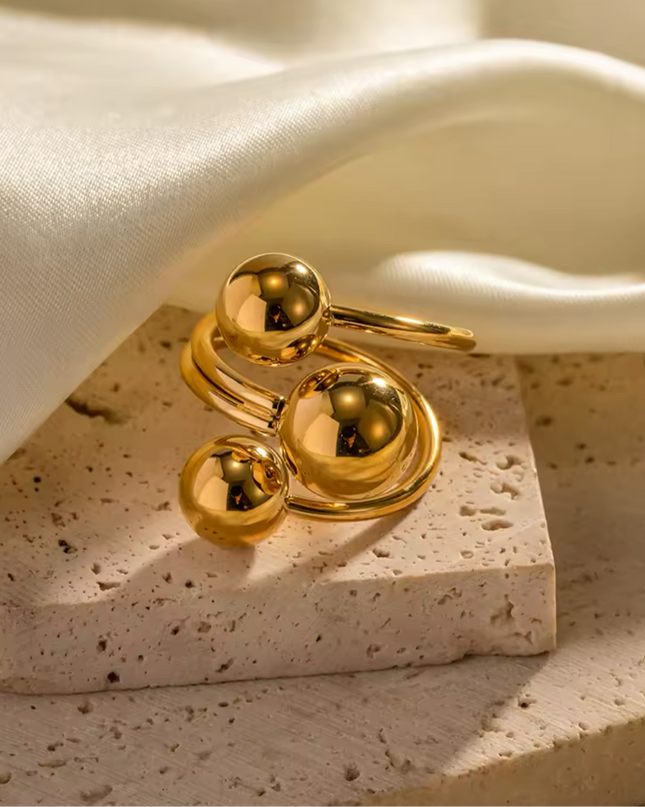 JOYERIA - Sortija 3 Esferas (Ajustable) 1pc