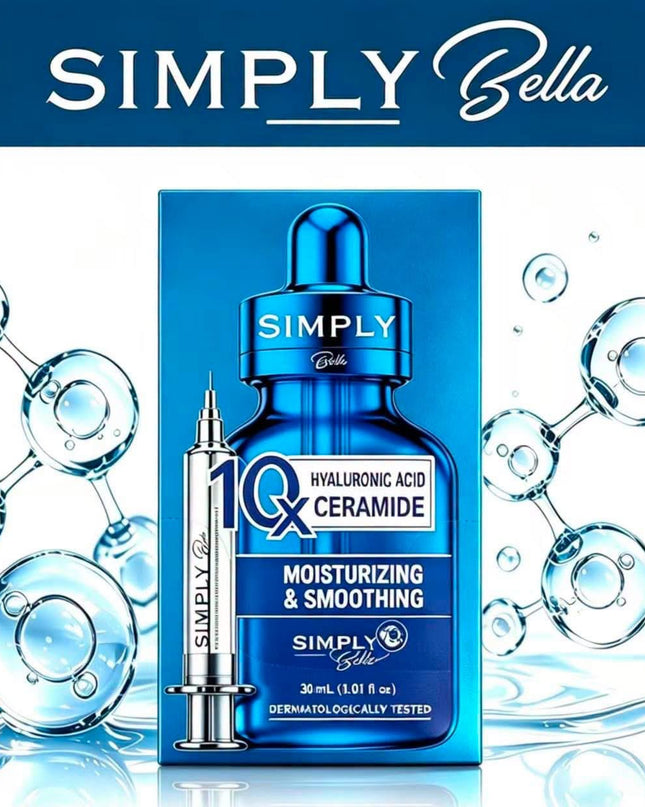 SIMPLY BELLA | 10x Hyaluronic Acid + Ceramide (Suaviza e Hidrata) 💙