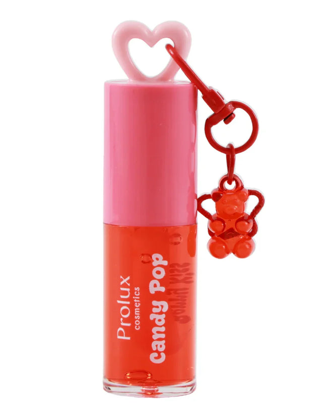 PROLUX - LIP GLOSS CANDY POP FRUTALES CON LLAVERO DE PERRITO 🍉🍓🍇