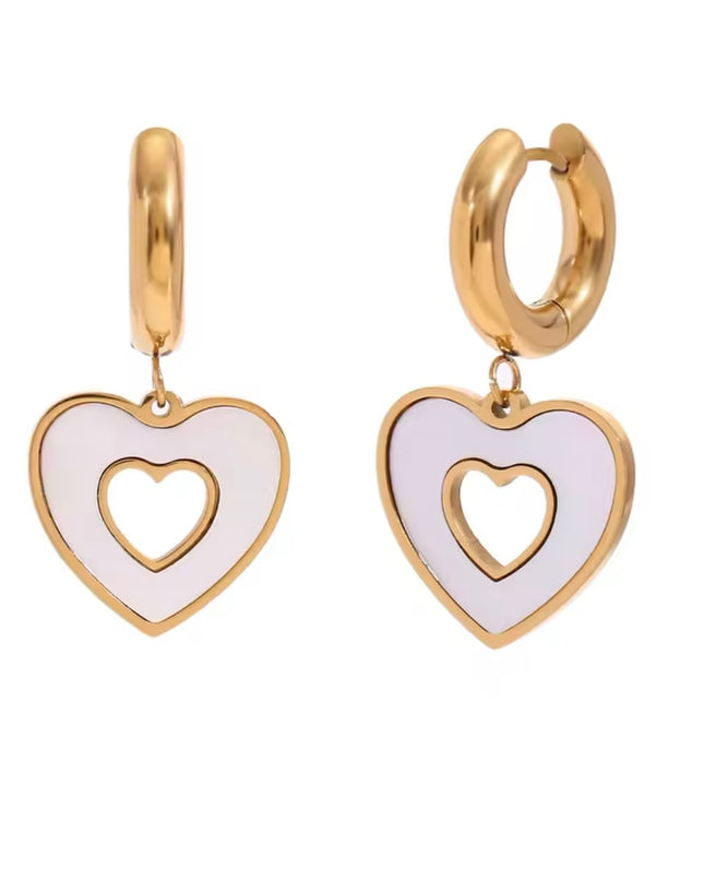 JOYERIA - Aretes Corazón con Argolla