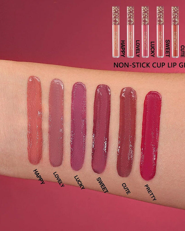 KEVIN & COCO - PINK FLOWERS NON STICK CUP LIP GLOSS 💄🌹