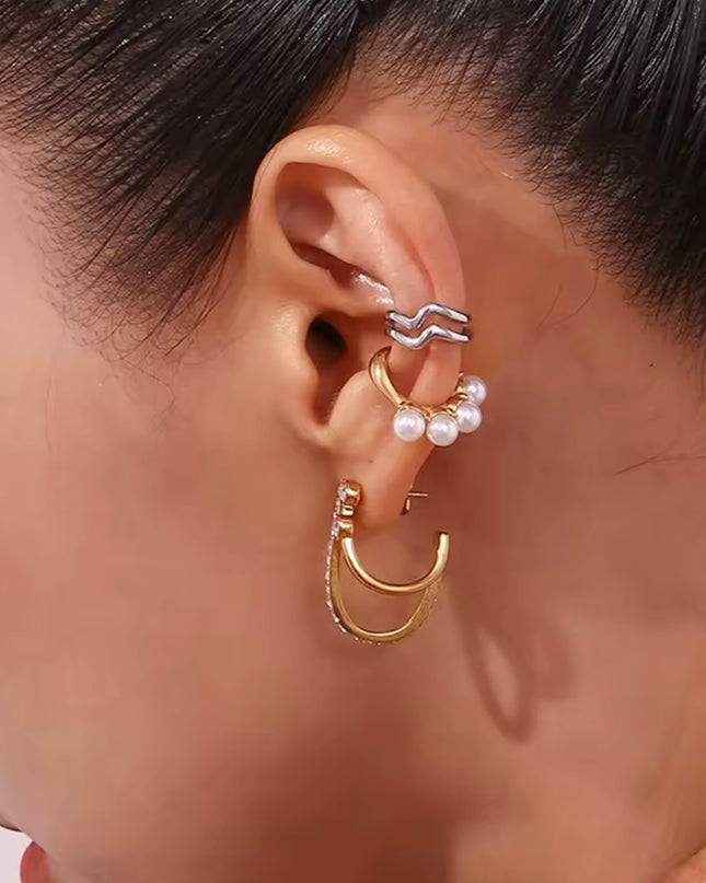 JOYERIA - Clip de Oreja 2 líneas 1pc