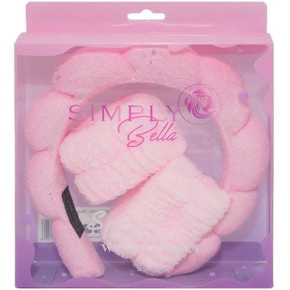 SIMPLY BELLA - Spa Headband & Wrist Bands Set – Soft, Handmade Comfort Pink