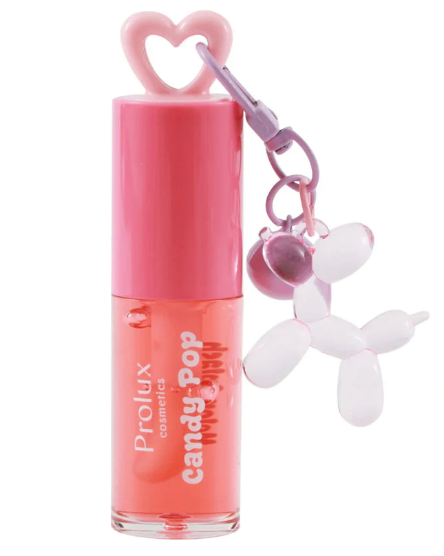 PROLUX - LIP GLOSS CANDY POP FRUTALES CON LLAVERO DE PERRITO 🍉🍓🍇