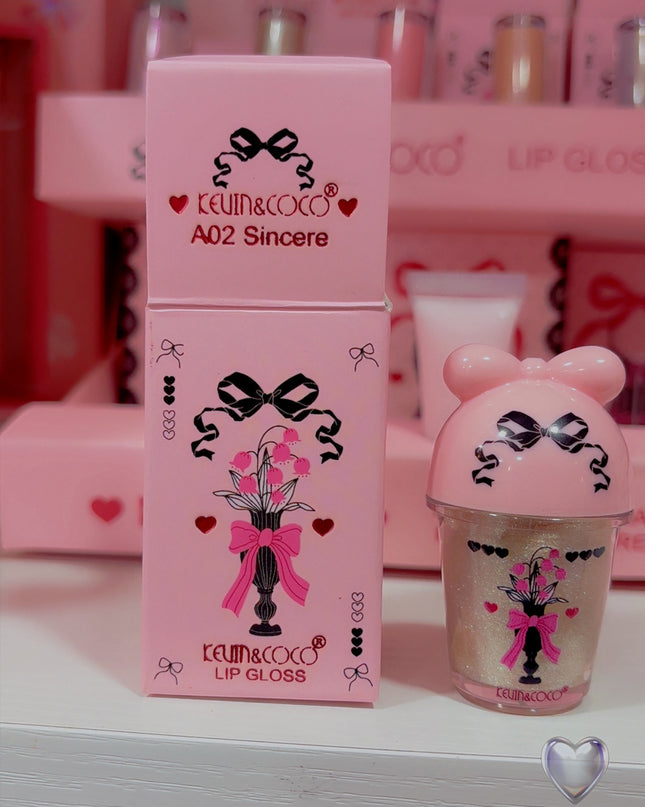 KEVIN & COCO - 🎀Lipgloss  Coquette🎀 with Small Glitter