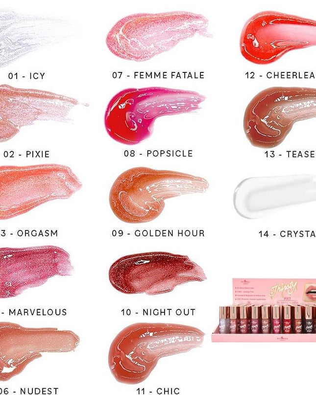 ITALIA DELUXE - THIRSTY POUT / POUT HI-SHINE GLOSS