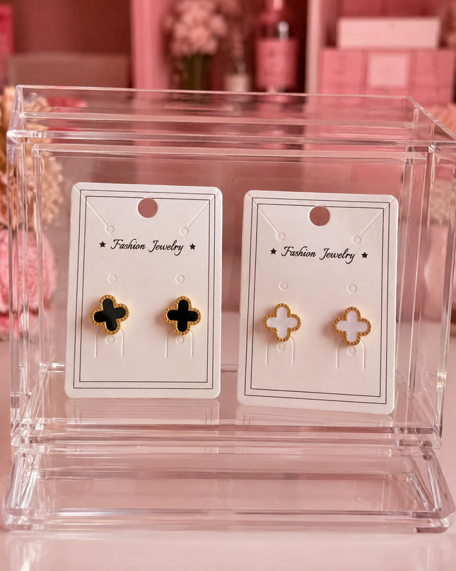 JOYERÍA FINA - Aretes Insp. VCFF Doradas (Stainless Steel)