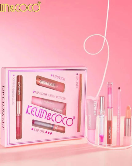 KEVIN AND COCO - KIT LIPSTICK, LIPGLOSS C/SHEA BUTTER, LIP LINER, LIP OIL Y DUO GLOSS (5pcs)✨🔥