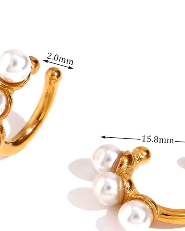 JOYERIA - Clip de Oreja 3 Perlas