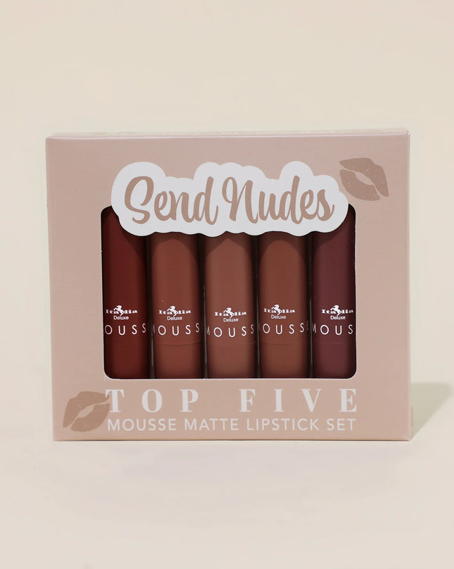 ITALIA DELUXE - NUDES TOP FIVE MOUSSE MATTE LIPSTICS SET 5PC