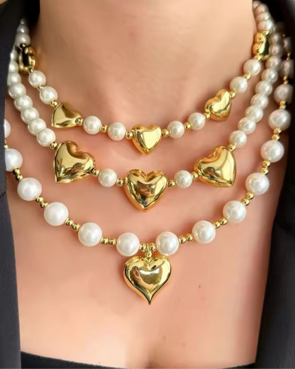 JOYERIA - Collar de 5 Corazones 1pc