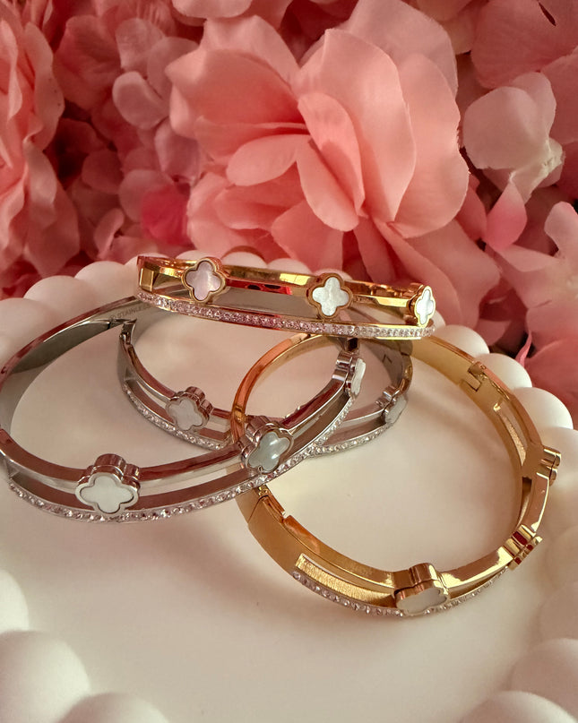 JOYERÍA FINA - Bangle Insp. VCFF Diamantada (Stainless Steel)