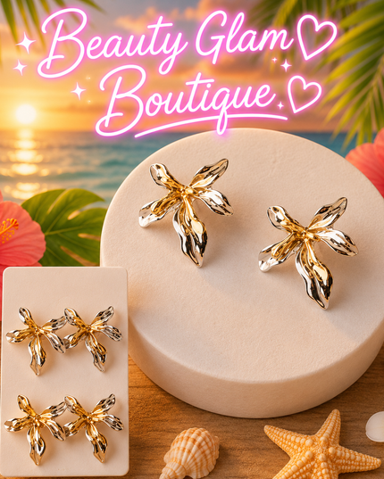 JOYERÍA FASHION - ARETES FLOR ORGÁNICA