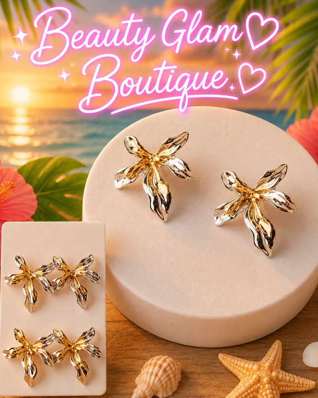 JOYERÍA FASHION - ARETES FLOR ORGÁNICA