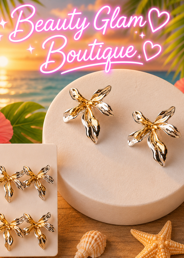 JOYERÍA FASHION - ARETES FLOR ORGÁNICA