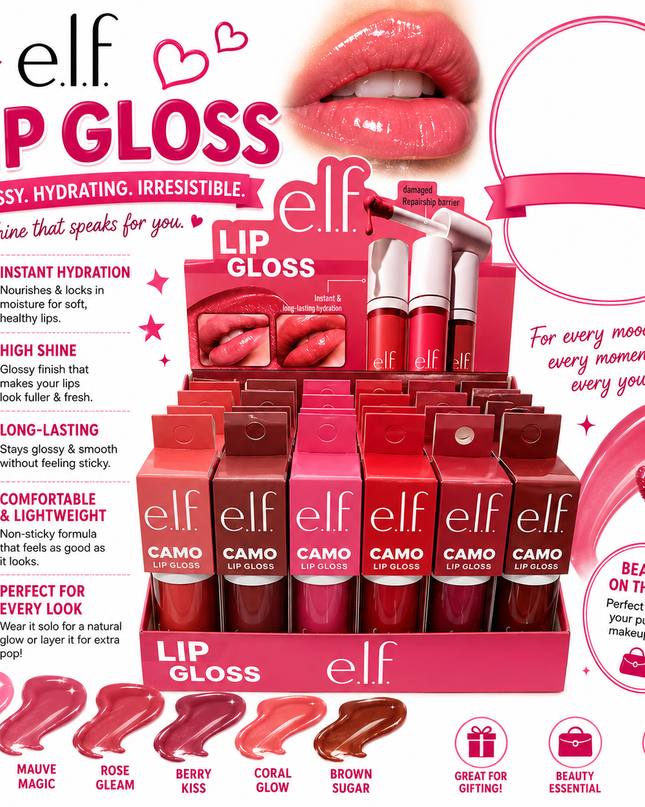 E.L.F. LIP GLOSS / GLOSSY HIDRATANTE