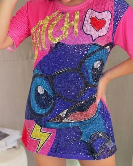 BLUSÓN STITCHH FULL PIEDRERÍA OVERSIZE 💙💖