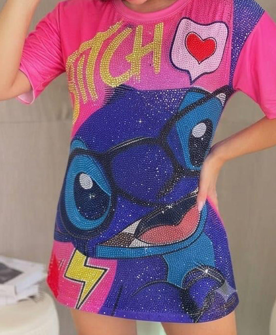 BLUSÓN STITCHH FULL PIEDRERÍA OVERSIZE 💙💖