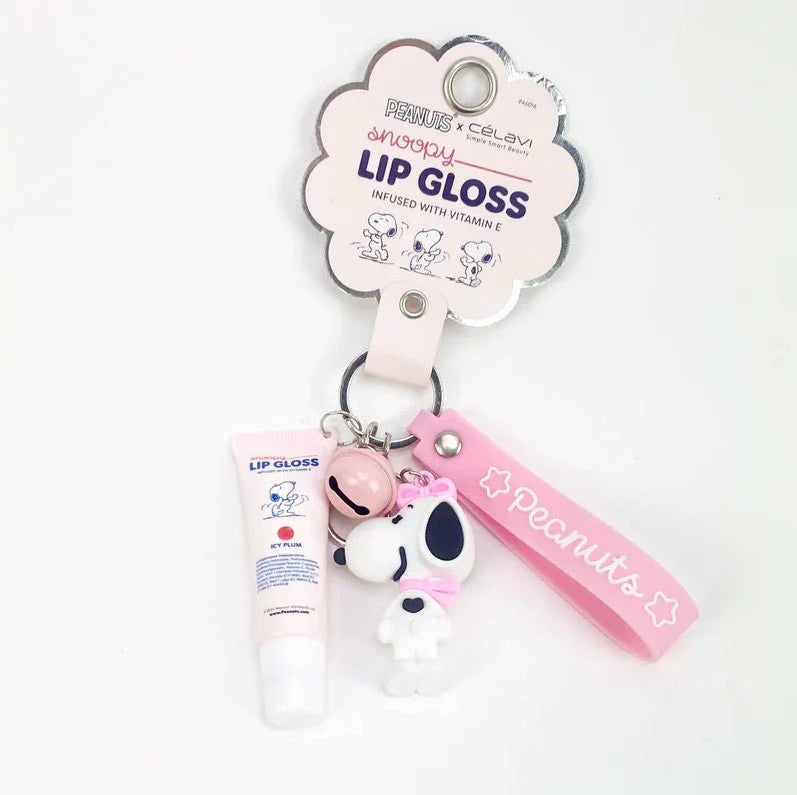 SNOOPY - Llavero + Lip Gloss contiene Vitamina E