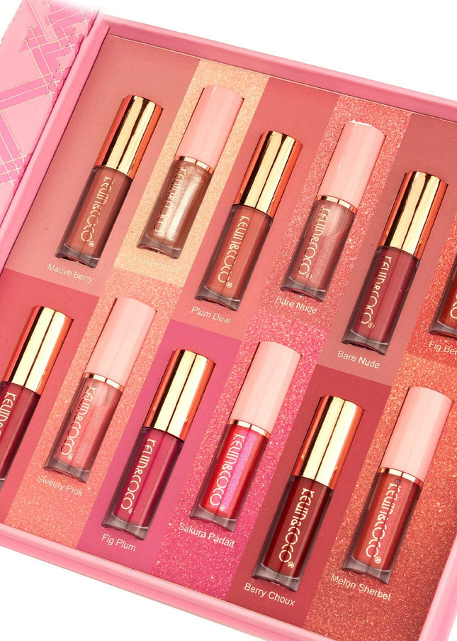 KEVIN & COCO - SET DE 12 LABIALES (MATTE/GLOSS)