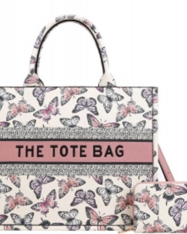THE TOTE BAG BUTTERFLY WITH WALLET / INSPIRED BY MARC JACO-BS (LIGHT PINK) - SIZE LARGE