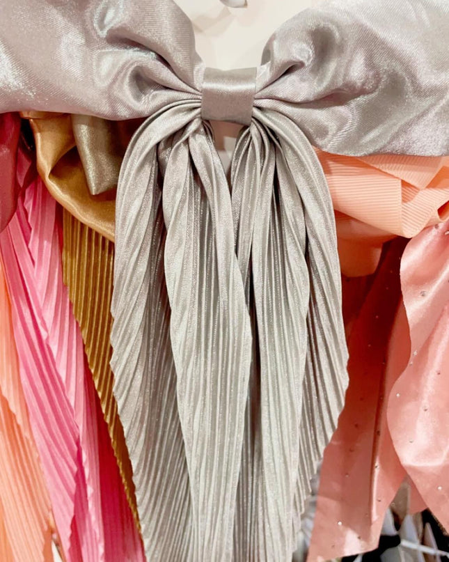 Lazo Coquette - Coleta Larga Satinado (Tamaño Grande) 1pc