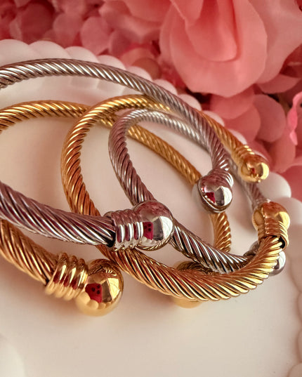 JOYERÍA FINA - Bangle Roscado Espiral (Stainless Steel)