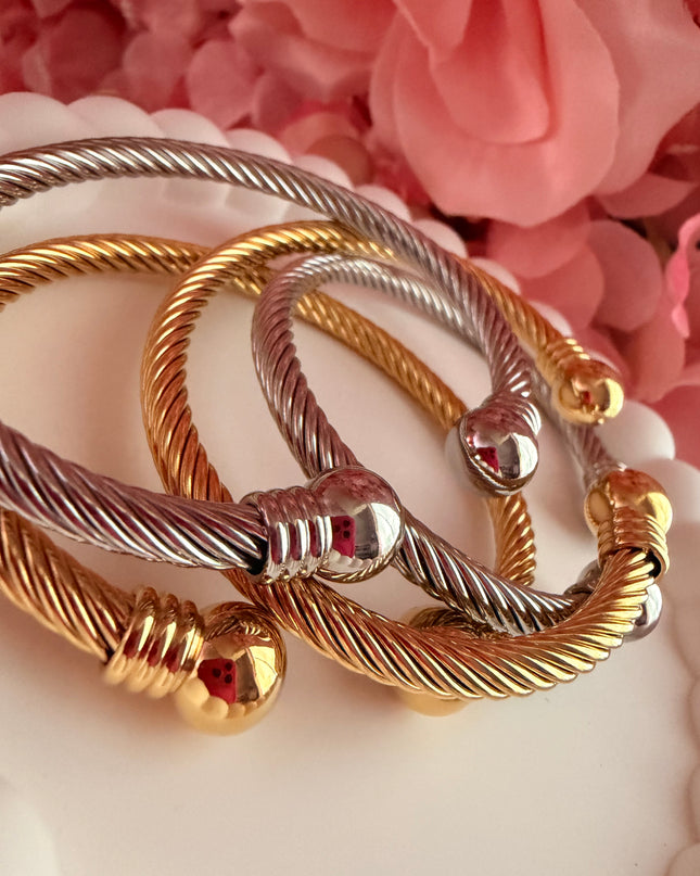 JOYERÍA FINA - Bangle Roscado Espiral (Stainless Steel)