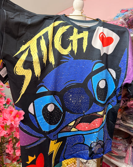 BLUSÓN STITCHH FULL PIEDRERÍA OVERSIZE 💙💖