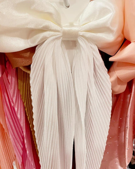 Lazo Coquette - Coleta Larga Satinado (Tamaño Grande) 1pc