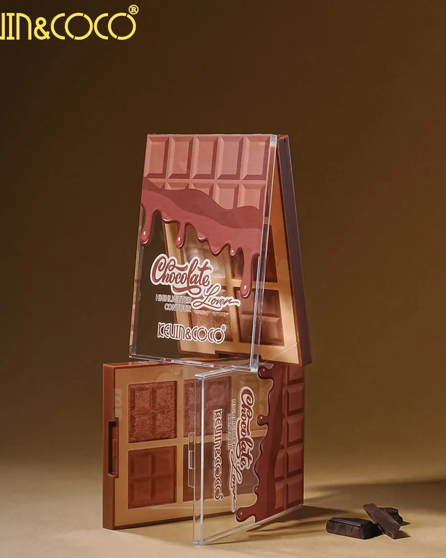 KEVIN AND COCO - PALETA CHOCOLATE DE ILUMINADORES Y CONTORNOS (ALTA PIGMENTACIÓN) 🍫✨