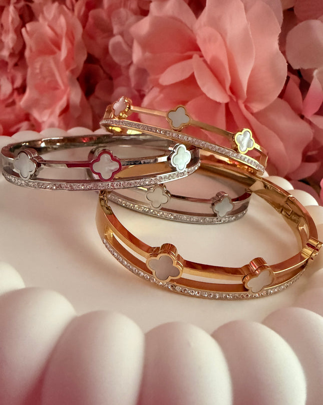 JOYERÍA FINA - Bangle Insp. VCFF Diamantada (Stainless Steel)
