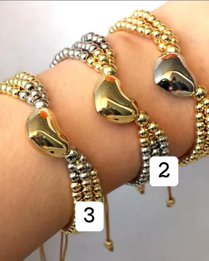 JOYERIA - Pulsera Corazón (Doble Tono) 1pc