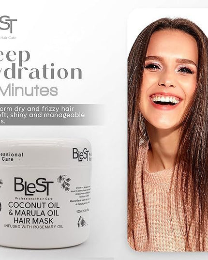 BLEST PROFESSIONAL HAIR CARE - COCONUT OIL & MARULA OIL HAIR MASK 500 ML