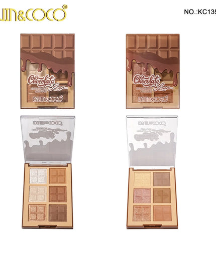 KEVIN AND COCO - PALETA CHOCOLATE DE ILUMINADORES Y CONTORNOS (ALTA PIGMENTACIÓN) 🍫✨