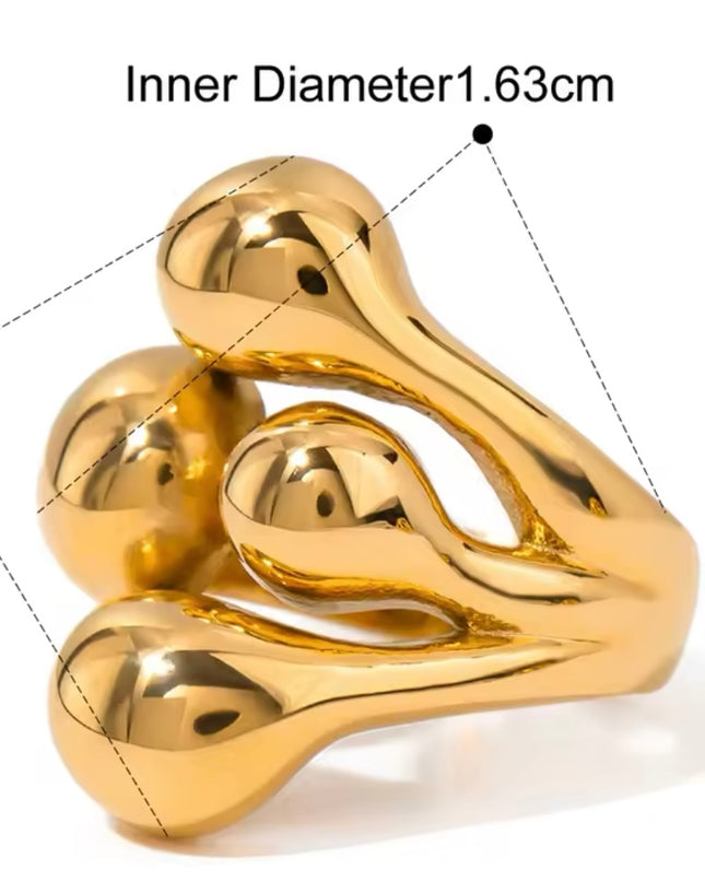 JOYERIA - Sortija 4 Ovals (Ajustable) 1pc