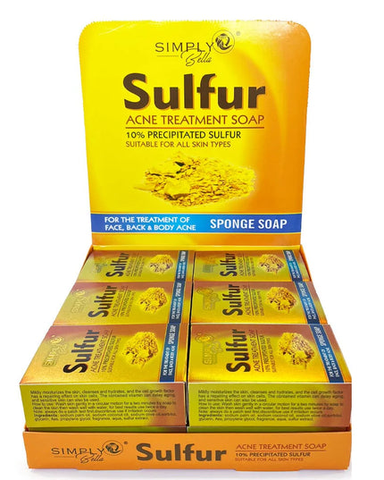 SIMPLY BELLA - SULFUR ACNE TREATMENT SOAP WITH SPONGE 🧼