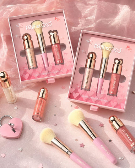 KEVIN & COCO - Kit Brush + Liquid Highlight + Blush