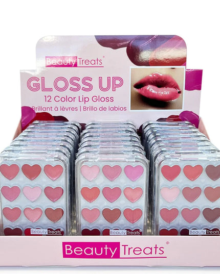 BEAUTY TREATS - Gloss Up 12 Color Heart Lipgloss ❤️