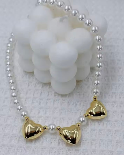 JOYERIA - Collar de 3 Corazones 1pc