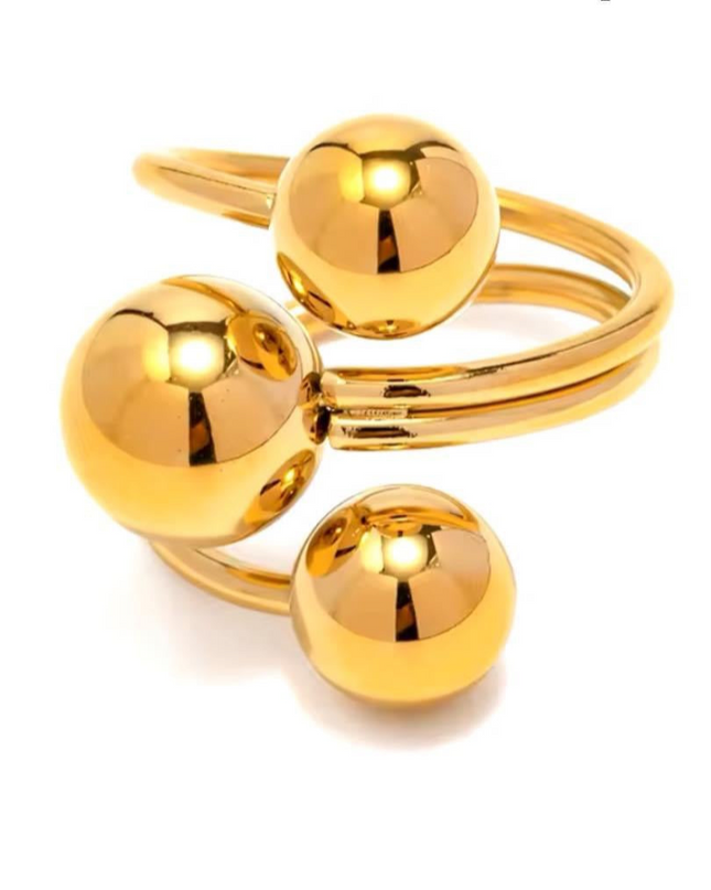 JOYERIA - Sortija 3 Esferas (Ajustable) 1pc