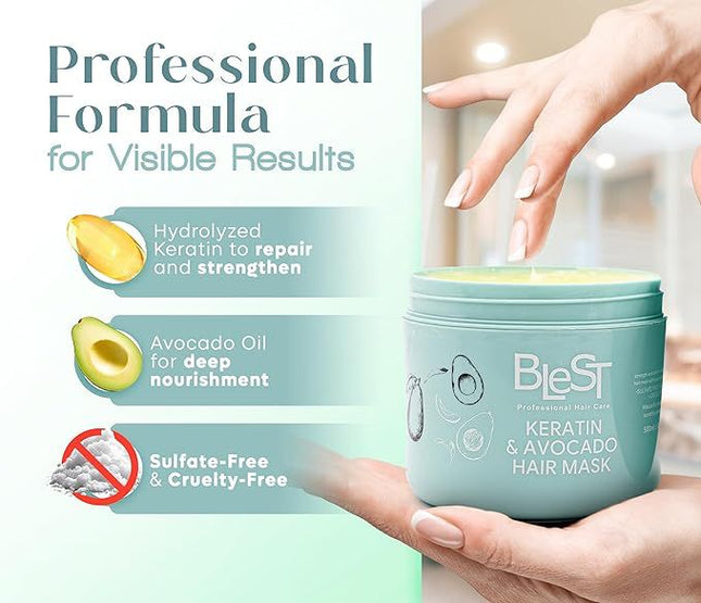 BLEST PROFESSIONAL HAIR CARE - KERATIN & AVOCADO HAIR MASK 500
