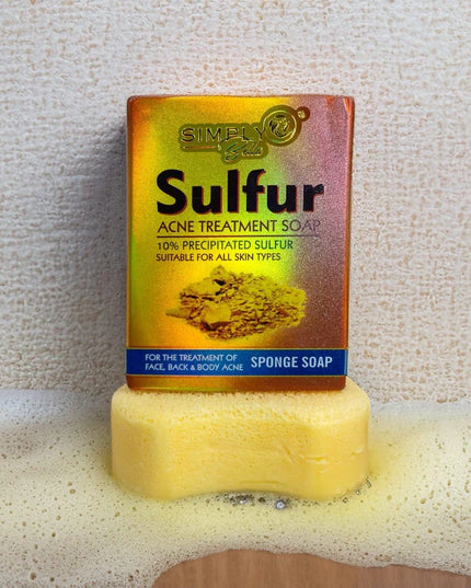SIMPLY BELLA - SULFUR ACNE TREATMENT SOAP WITH SPONGE 🧼