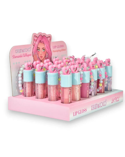 KEVIN AND COCO - WHISPER LIPGLOSS C/GLITTER CON PULSERA 💖✨