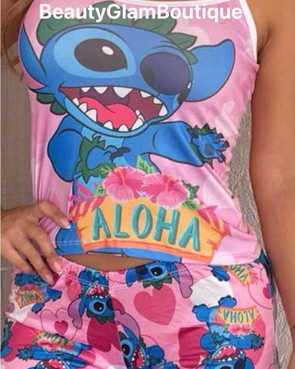 PIJAMA - PINK ALOHA PANTALÓN CORTO 🌸