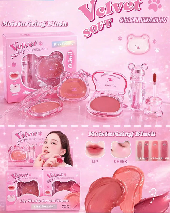GIRLY’s - Velvet Soft Bear 2in1 Lipgloss y Blush en Crema 🧸