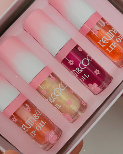 KEVIN & COCO - Set of 4pc Lip Oil & Gloss Metal Case