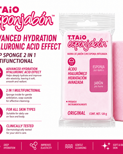 JABÓN ESPONJA ÁCIDO HYALURONICO (HIDRATACIÓN AVANZADA) 💖💦