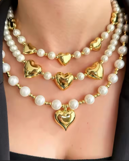 JOYERIA - Collar de 3 Corazones 1pc